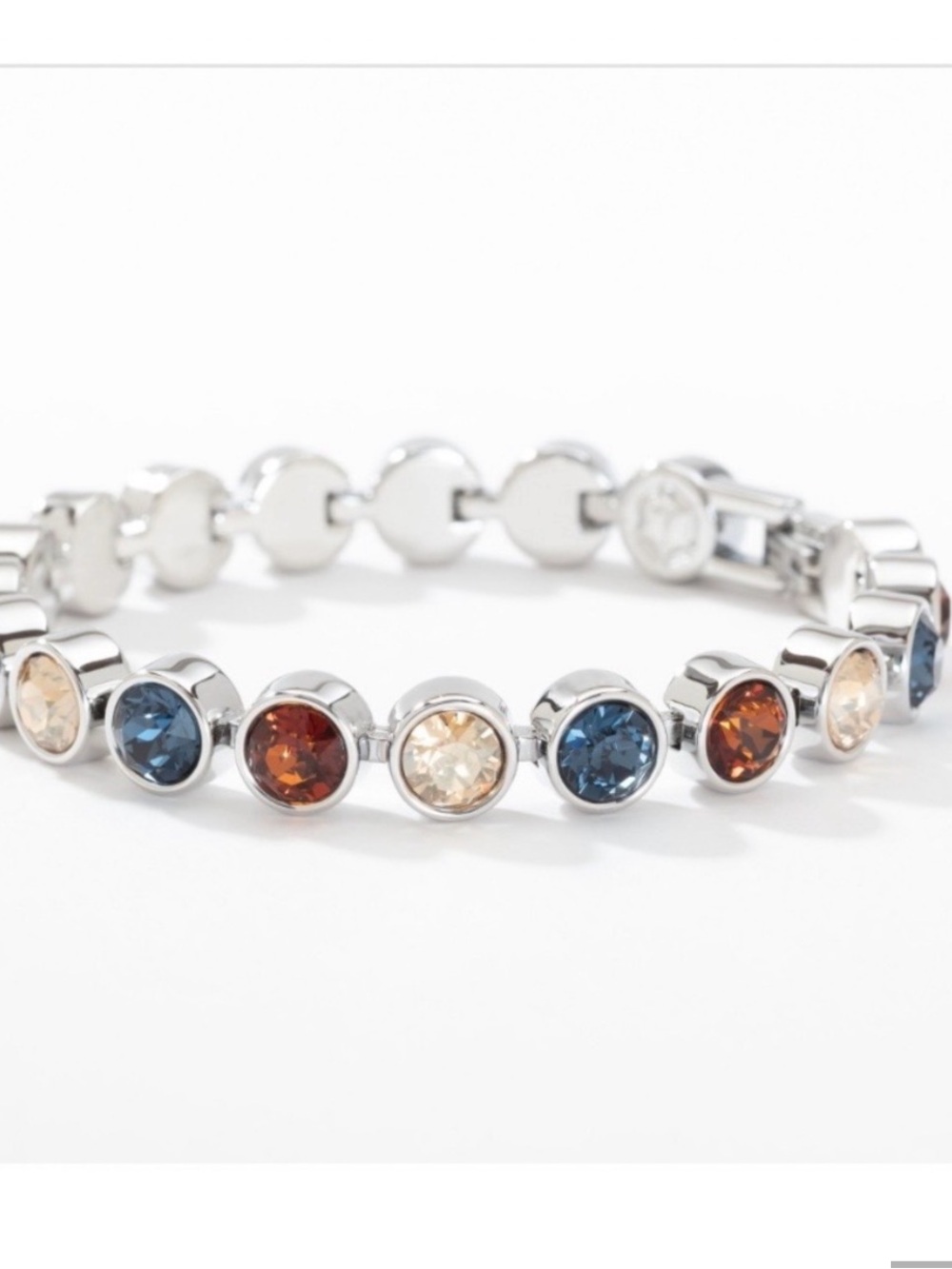 Touchstone Crystal Silver Bracelet with Blue, Amber and Champagne Crystals - Picture 7 of 7